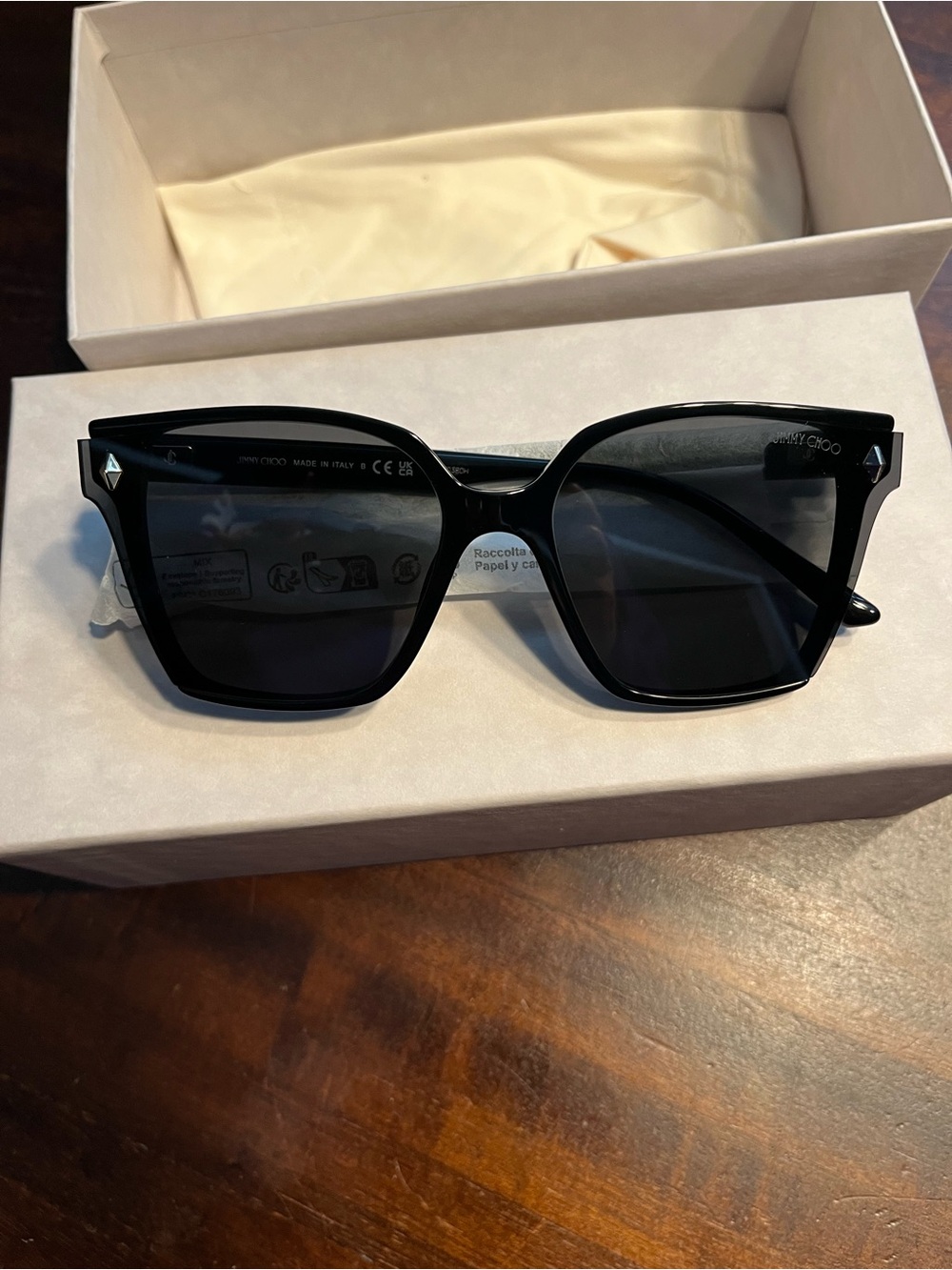 Jimmy Choo Black Square Women's Sunglasses